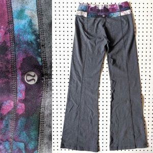 Lululemon Groove Flared Leggings Gray &Watercolor